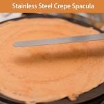 Crepe Spreader and Spatula Kit, Metal Handle Curved Offset Spacula 12", Stainless Steel 7" & 5" T-Shaped Batter Spreaders, Pancake Tool, Crepes Turner Sticks Fit Any Crepe Pan Maker, Pack of 3