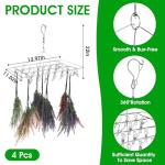 Tobeelec 4 Pcs Hanging Drying Rack for Herb Macrame Flower Drying Rack with 30 Stainless Clip Herb Dryer Hooks for Drying Herb Air Plants Spices Flowers Hydroponic Plants