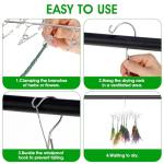 Tobeelec 4 Pcs Hanging Drying Rack for Herb Macrame Flower Drying Rack with 30 Stainless Clip Herb Dryer Hooks for Drying Herb Air Plants Spices Flowers Hydroponic Plants