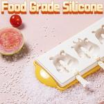 IAMPDD Popsicle Molds Ice Pop Molds Silicone 3 Cavities Ice Cream Mold animals & fruit Cake Pop Mold DIY Popsicle Ice Pop Molds Flexible Silicone Popsicle Makers… (tiger)