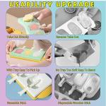 IAMPDD Popsicle Molds Ice Pop Molds Silicone 3 Cavities Ice Cream Mold animals & fruit Cake Pop Mold DIY Popsicle Ice Pop Molds Flexible Silicone Popsicle Makers… (tiger)