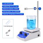 Slendor Magnetic Stirrer SH-2 Hot Plate Mixer Max 520℉ Lab Hotplate Stirrer 2000 RPM Stir Plate with Thermometer, Stir Bar and Support Stand