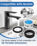 Zorqon Faucet Adaptor Replace for WD1X1447, Dishwasher Hose Assembly Snap-on Adapter Compatible with GE Portable Dishwasher