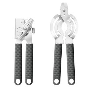 Can Opener Manual Heavy Duty, ISZW Hand Held Can Opener for Seniors, Solid Steel Manual Can Openers with Comfort Grip Sharped Blade, Easy Turn Hand Can Opener with Magnet for Kitchen Camping, 2Pack