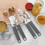 Can Opener Manual Heavy Duty, ISZW Hand Held Can Opener for Seniors, Solid Steel Manual Can Openers with Comfort Grip Sharped Blade, Easy Turn Hand Can Opener with Magnet for Kitchen Camping, 2Pack