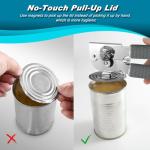 Can Opener Manual Heavy Duty, ISZW Hand Held Can Opener for Seniors, Solid Steel Manual Can Openers with Comfort Grip Sharped Blade, Easy Turn Hand Can Opener with Magnet for Kitchen Camping, 2Pack