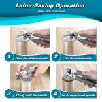 Can Opener Manual Heavy Duty, ISZW Hand Held Can Opener for Seniors, Solid Steel Manual Can Openers with Comfort Grip Sharped Blade, Easy Turn Hand Can Opener with Magnet for Kitchen Camping, 2Pack