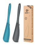 Pack of 2 Cooking Spoons for Non Stick Cookware, Multifunction Spatula Spoon BPA-Free, One-Piece Design, Suitable for Scooping, Scraping, Serving and Mixing(GRAY-BLUE)