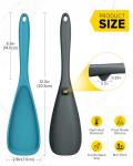 Pack of 2 Cooking Spoons for Non Stick Cookware, Multifunction Spatula Spoon BPA-Free, One-Piece Design, Suitable for Scooping, Scraping, Serving and Mixing(GRAY-BLUE)
