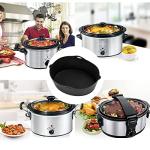 Horuhue Silicone Liners Fit for Crock Pots/Slow Cookers 7-8 Quart, Slow Cooker Divider Insert Compatible for Crockpot Liner, Reusable/BPA Free/Leakproof/Cooking Accessories for Oval Crockpots