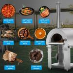 Empava Pizza Oven with Open Shelf and Wheels,Wood Fired for Grill & Outside Camping Backyard Party in Stainless Steel, 38.6Inch, Silver, 38.6 Inch