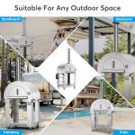 Empava Pizza Oven with Open Shelf and Wheels,Wood Fired for Grill & Outside Camping Backyard Party in Stainless Steel, 38.6Inch, Silver, 38.6 Inch