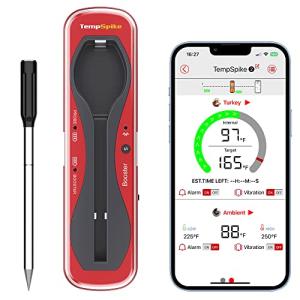 ThermoPro TempSpike Wireless Meat Thermometer for Grilling and Smoking, 500ft Bluetooth Meat Thermometer with Wireless Probe, Ideal for Sous Vide Smoker Rotisserie BBQ Oven Smoker