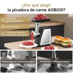 AAOBOSI Meat Grinder Electric, [2800W Max] Meat Grinder, Cheese Grater, Sausage Maker & Kibbe Kit for Home Use