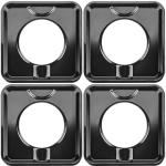 7.75" Square Drip Pan Heavy Duty Gas Burner 4 Pack SGP-400 Square Gas Range Drip Pans Black Porcelain Drip Pans Replacement for WP786333, AP6011553, PS11744751, Black