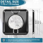 7.75" Square Drip Pan Heavy Duty Gas Burner 4 Pack SGP-400 Square Gas Range Drip Pans Black Porcelain Drip Pans Replacement for WP786333, AP6011553, PS11744751, Black