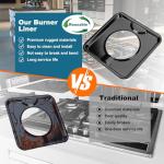 7.75" Square Drip Pan Heavy Duty Gas Burner 4 Pack SGP-400 Square Gas Range Drip Pans Black Porcelain Drip Pans Replacement for WP786333, AP6011553, PS11744751, Black