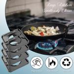 7.75" Square Drip Pan Heavy Duty Gas Burner 4 Pack SGP-400 Square Gas Range Drip Pans Black Porcelain Drip Pans Replacement for WP786333, AP6011553, PS11744751, Black