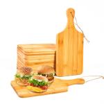 Benhurb 12 Pcs Bamboo Cutting Board Bulk 11x5 Inch Charcuterie Boards with Handle Wood Engraving Serving Board Kitchen Chopping Boards Crafts for Pizza, Bread, Cheese, Charcuterie, Fruit, Vegetables