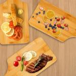 Benhurb 12 Pcs Bamboo Cutting Board Bulk 11x5 Inch Charcuterie Boards with Handle Wood Engraving Serving Board Kitchen Chopping Boards Crafts for Pizza, Bread, Cheese, Charcuterie, Fruit, Vegetables