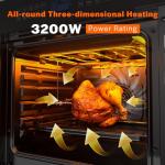 Empava 24 Inch Electric Single Wall Oven with 10 Cooking Modes Convection Fan and Rotisserie, Screen Touch Control, Black Glass Door