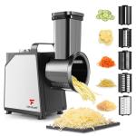 Electric Cheese Grater and Vegetable Slicer, 250W, 5-in-1 Kitchen salad chopper Food Processor with One-Touch Control