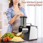 Electric Cheese Grater and Vegetable Slicer, 250W, 5-in-1 Kitchen salad chopper Food Processor with One-Touch Control