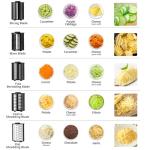 Electric Cheese Grater and Vegetable Slicer, 250W, 5-in-1 Kitchen salad chopper Food Processor with One-Touch Control