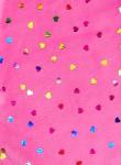 iscream Big Girls' Heart Print Silky Soft Plush Spa Wrap - Bright Foil Hearts, Medium/Large (10-14)