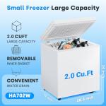 DOGHLY 2.0 Cu.Ft Chest Freezer, Compact Mini Deep Freezer with 7 Temp Settings & Removable Basket, Top Door Free-Standing Freezer for Home, Dorm, Garage, Office, Apartment & Basement (2.0CU.FT)