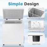 DOGHLY 2.0 Cu.Ft Chest Freezer, Compact Mini Deep Freezer with 7 Temp Settings & Removable Basket, Top Door Free-Standing Freezer for Home, Dorm, Garage, Office, Apartment & Basement (2.0CU.FT)