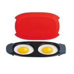 MKYSAIL Quick-Heat Microwave Egg Cooker|Poacher|fryer,Multi-use microwave egg maker for Breakfast Sandwiches,Dishwasher-Safe,Save Time,Portable for Home,Travel,Gifts(red)