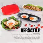 MKYSAIL Quick-Heat Microwave Egg Cooker|Poacher|fryer,Multi-use microwave egg maker for Breakfast Sandwiches,Dishwasher-Safe,Save Time,Portable for Home,Travel,Gifts(red)