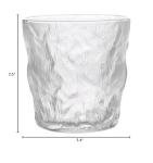 Drinking Glasses Set of 4 - Elegant Glass Cups for Water, Ice Tea & Mixed Drinks, Durable for Everyday Use & Outdoor Events, Unique Textured Design