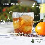 Drinking Glasses Set of 4 - Elegant Glass Cups for Water, Ice Tea & Mixed Drinks, Durable for Everyday Use & Outdoor Events, Unique Textured Design