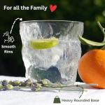 Drinking Glasses Set of 4 - Elegant Glass Cups for Water, Ice Tea & Mixed Drinks, Durable for Everyday Use & Outdoor Events, Unique Textured Design