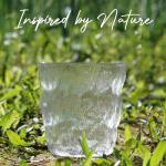 Drinking Glasses Set of 4 - Elegant Glass Cups for Water, Ice Tea & Mixed Drinks, Durable for Everyday Use & Outdoor Events, Unique Textured Design