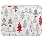 Nander Beautiful Christmas Tree Dish Drying Mat for Kitchen Counter, Absorbent Reversible Dish Draining Mat,Rack Pad for Countertop, 16 x 18 Inches