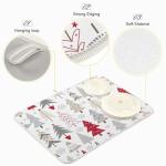 Nander Beautiful Christmas Tree Dish Drying Mat for Kitchen Counter, Absorbent Reversible Dish Draining Mat,Rack Pad for Countertop, 16 x 18 Inches