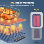 Kourice Warming Mat for Food, Food Warmer with 4 Level Adjustable Temperature, Full Surface Heating, Rollable & Portable Food Warming Mat，Electric Warming Tray for Buffets Party and Home Daily Use