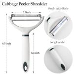 2PCS Cabbage Shredder Slicer Peeler for Coleslaw, Cabbage Cutter Grater Shredder for Sauerkraut, Large Y Peeler Wide Blade Vegetable Peeler, White with Green
