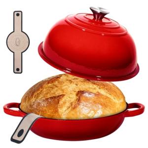 ONKO Sourdough Bread Dutch Oven, 6QT Dutch Oven for Sourdough Bread Baking, Enameled Cast Iron Bread Dome, Round Ceramic Dutch Ovens Pot with Lid for Homemade