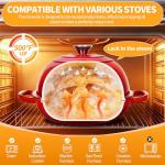 ONKO Sourdough Bread Dutch Oven, 6QT Dutch Oven for Sourdough Bread Baking, Enameled Cast Iron Bread Dome, Round Ceramic Dutch Ovens Pot with Lid for Homemade