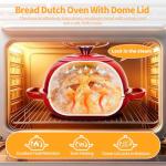 ONKO Sourdough Bread Dutch Oven, 6QT Dutch Oven for Sourdough Bread Baking, Enameled Cast Iron Bread Dome, Round Ceramic Dutch Ovens Pot with Lid for Homemade