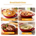 ONKO Sourdough Bread Dutch Oven, 6QT Dutch Oven for Sourdough Bread Baking, Enameled Cast Iron Bread Dome, Round Ceramic Dutch Ovens Pot with Lid for Homemade