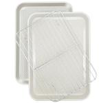 Ymiton Nonstick 13”x 9” Baking Sheet with Wire Rack, 2-Pack Carbon Steel Quarter Cookie Sheets for Oven, Oven Safe 450°F, Non Warping, Dishwasher Safe, Gift for Baking and Sheet Pans Dinners