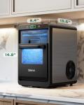 Silonn Nugget Ice Maker Countertop, Crushed Ice Maker & Pebble Ice Machine Produces 44lbs/24h with Front Pull-Out Water Tank & Removable Basket for Home/Kitchen, Stainless Steel