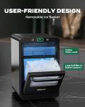 Silonn Nugget Ice Maker Countertop, Crushed Ice Maker & Pebble Ice Machine Produces 44lbs/24h with Front Pull-Out Water Tank & Removable Basket for Home/Kitchen, Stainless Steel