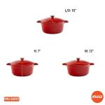 IMUSA USA, Red 5 Quart Cast Aluminum Dutch Oven With Stainless Steel Knob
