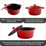 IMUSA USA, Red 5 Quart Cast Aluminum Dutch Oven With Stainless Steel Knob
